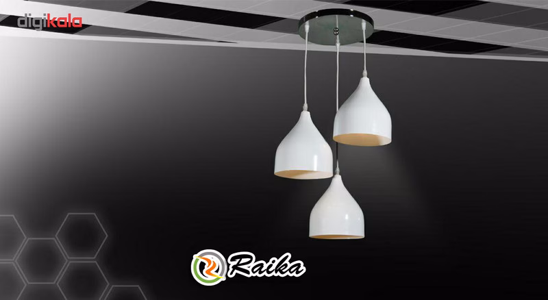 لوستر رایکا 3 شعله مدل شیپوری کوتاه کد ROS760